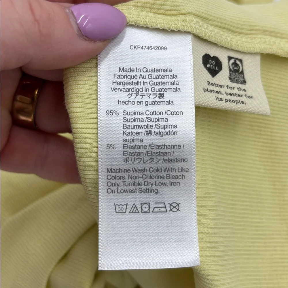Madewell Supima Rib Cutaway Tank in Pale Daffodil - Picture 6 of 6